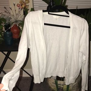 White button down cardigan